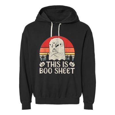 Ghost Retro Halloween Outfit, This Is Boo Sheet Garment-Dyed Fleece Hoodie