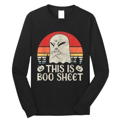 Ghost Retro Halloween Outfit, This Is Boo Sheet Long Sleeve Shirt