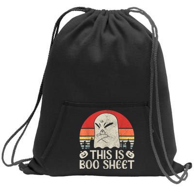 Ghost Retro Halloween Outfit, This Is Boo Sheet Sweatshirt Cinch Pack Bag