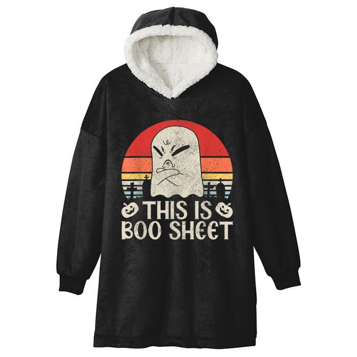 Ghost Retro Halloween Outfit, This Is Boo Sheet Hooded Wearable Blanket