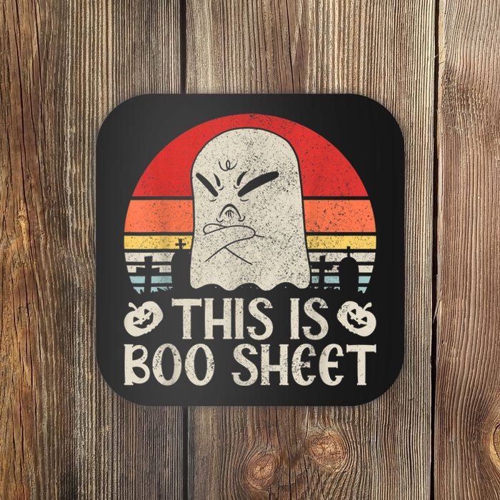 Ghost Retro Halloween Outfit, This Is Boo Sheet Coaster