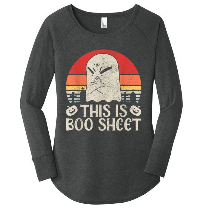 Ghost Retro Halloween Outfit, This Is Boo Sheet Women's Perfect Tri Tunic Long Sleeve Shirt