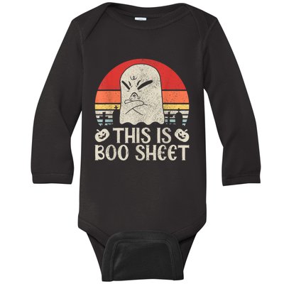 Ghost Retro Halloween Outfit, This Is Boo Sheet Baby Long Sleeve Bodysuit