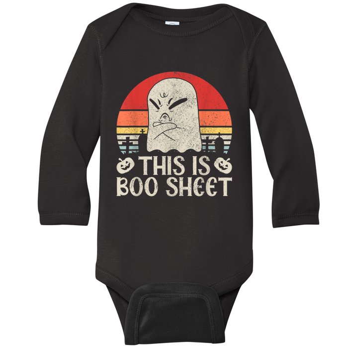 Ghost Retro Halloween Outfit, This Is Boo Sheet Baby Long Sleeve Bodysuit