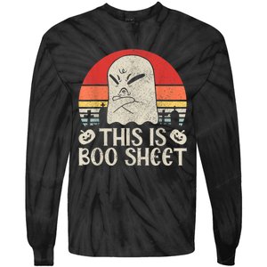 Ghost Retro Halloween Outfit, This Is Boo Sheet Tie-Dye Long Sleeve Shirt