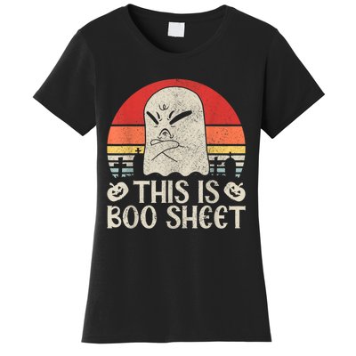 Ghost Retro Halloween Outfit, This Is Boo Sheet Women's T-Shirt