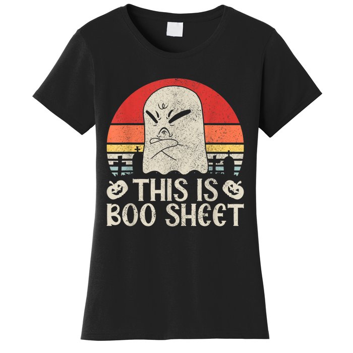 Ghost Retro Halloween Outfit, This Is Boo Sheet Women's T-Shirt