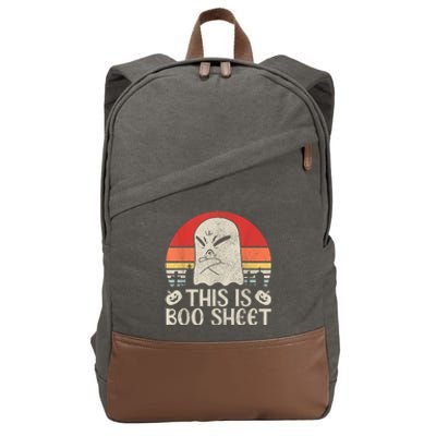 Ghost Retro Halloween Outfit, This Is Boo Sheet Cotton Canvas Backpack