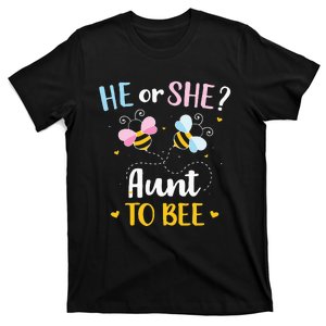 Gender reveal he or she aunt matching family baby party T-Shirt