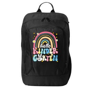 Groovy Rainbow Hello Kindergarten First Day Teacher City Backpack