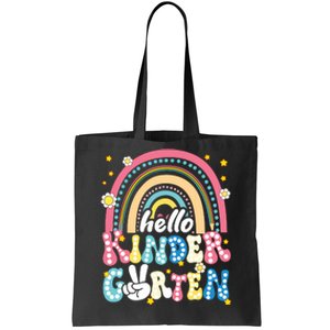 Groovy Rainbow Hello Kindergarten First Day Teacher Tote Bag