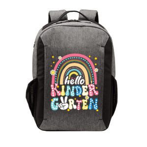 Groovy Rainbow Hello Kindergarten First Day Teacher Vector Backpack