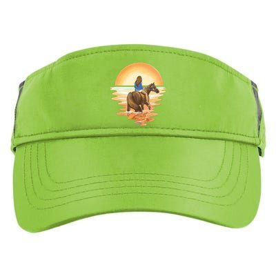 Girl Riding Horse Sunset Adult Drive Performance Visor