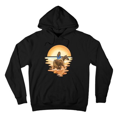 Girl Riding Horse Sunset Hoodie