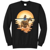 Girl Riding Horse Sunset Tall Sweatshirt