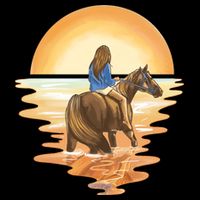 Girl Riding Horse Sunset Baby Bodysuit