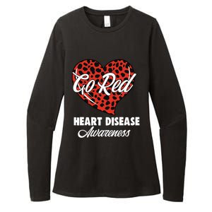 Go Red Heart Disease Awareness Month Leopard Gift Womens CVC Long Sleeve Shirt