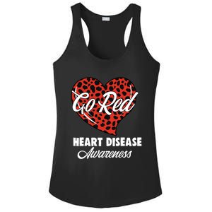 Go Red Heart Disease Awareness Month Leopard Gift Ladies PosiCharge Competitor Racerback Tank