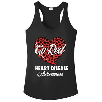 Go Red Heart Disease Awareness Month Leopard Gift Ladies PosiCharge Competitor Racerback Tank