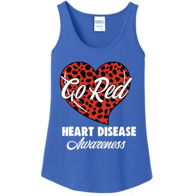 Go Red Heart Disease Awareness Month Leopard Gift Ladies Essential Tank