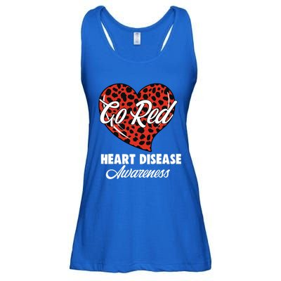 Go Red Heart Disease Awareness Month Leopard Gift Ladies Essential Flowy Tank