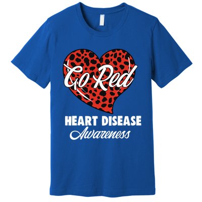 Go Red Heart Disease Awareness Month Leopard Gift Premium T-Shirt