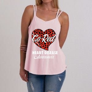 Go Red Heart Disease Awareness Month Leopard Gift Women's Strappy Tank