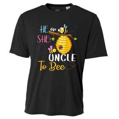 Gender Reveal He Or She Uncle To Bee Mothers Day Cooling Performance Crew T-Shirt