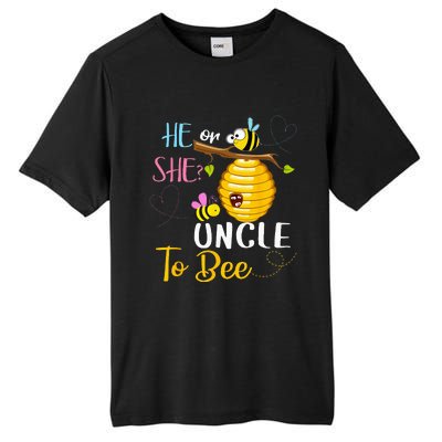 Gender Reveal He Or She Uncle To Bee Mothers Day Tall Fusion ChromaSoft Performance T-Shirt