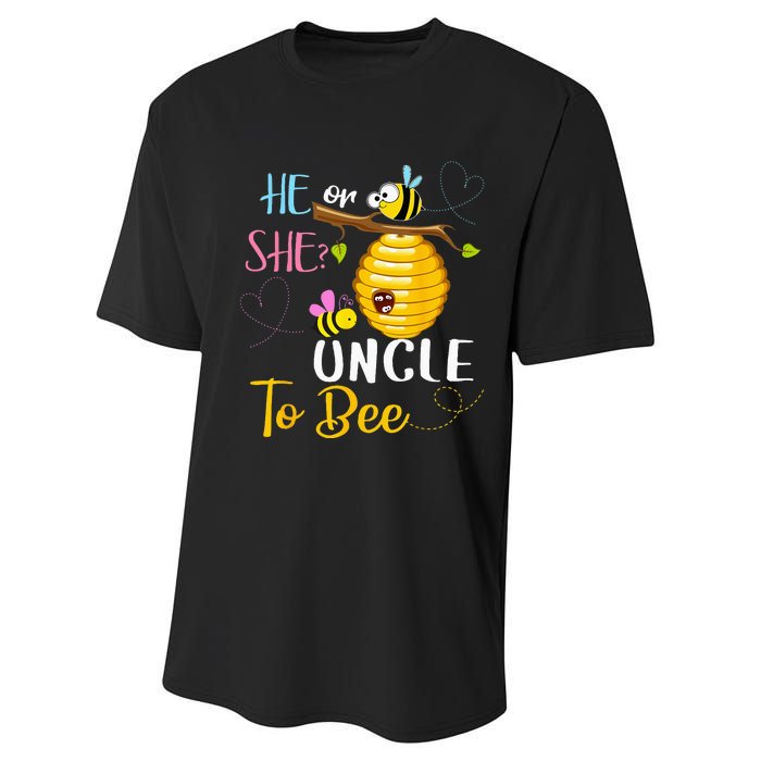 Gender Reveal He Or She Uncle To Bee Mothers Day Performance Sprint T-Shirt