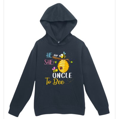 Gender Reveal He Or She Uncle To Bee Mothers Day Urban Pullover Hoodie