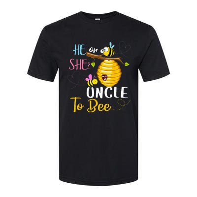 Gender Reveal He Or She Uncle To Bee Mothers Day Softstyle CVC T-Shirt