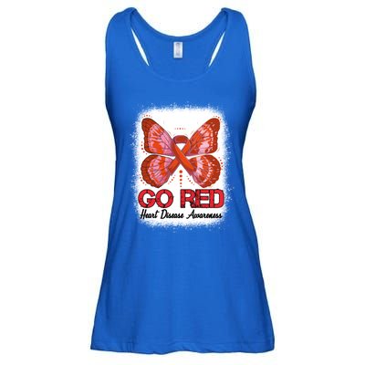 Go Red Heart Disease Awareness Month Red Ribbon Butterfly Gift Ladies Essential Flowy Tank