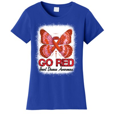 Go Red Heart Disease Awareness Month Red Ribbon Butterfly Gift Women's T-Shirt