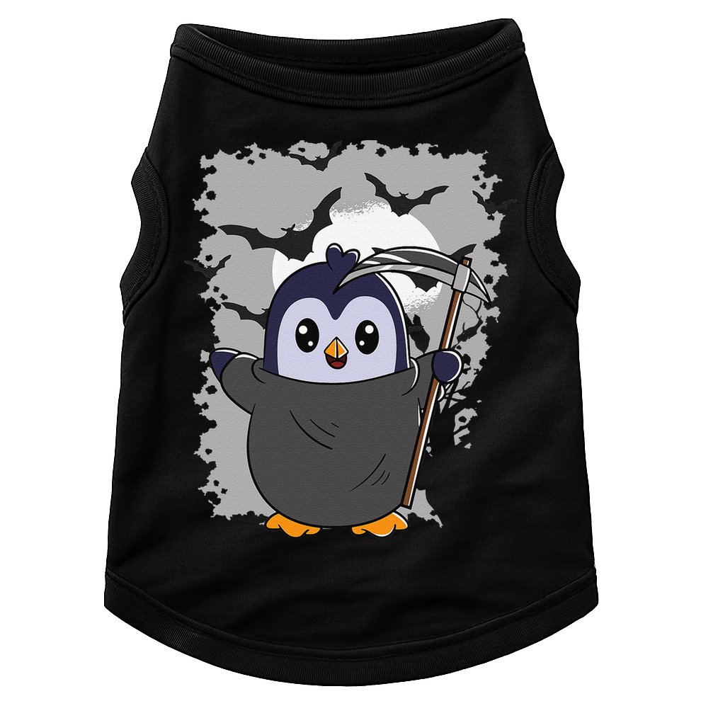 Grim Reaper Halloween Spooky Penguin Halloween Penguin Doggie Tank