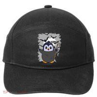 Grim Reaper Halloween Spooky Penguin Halloween Penguin 7-Panel Snapback Hat