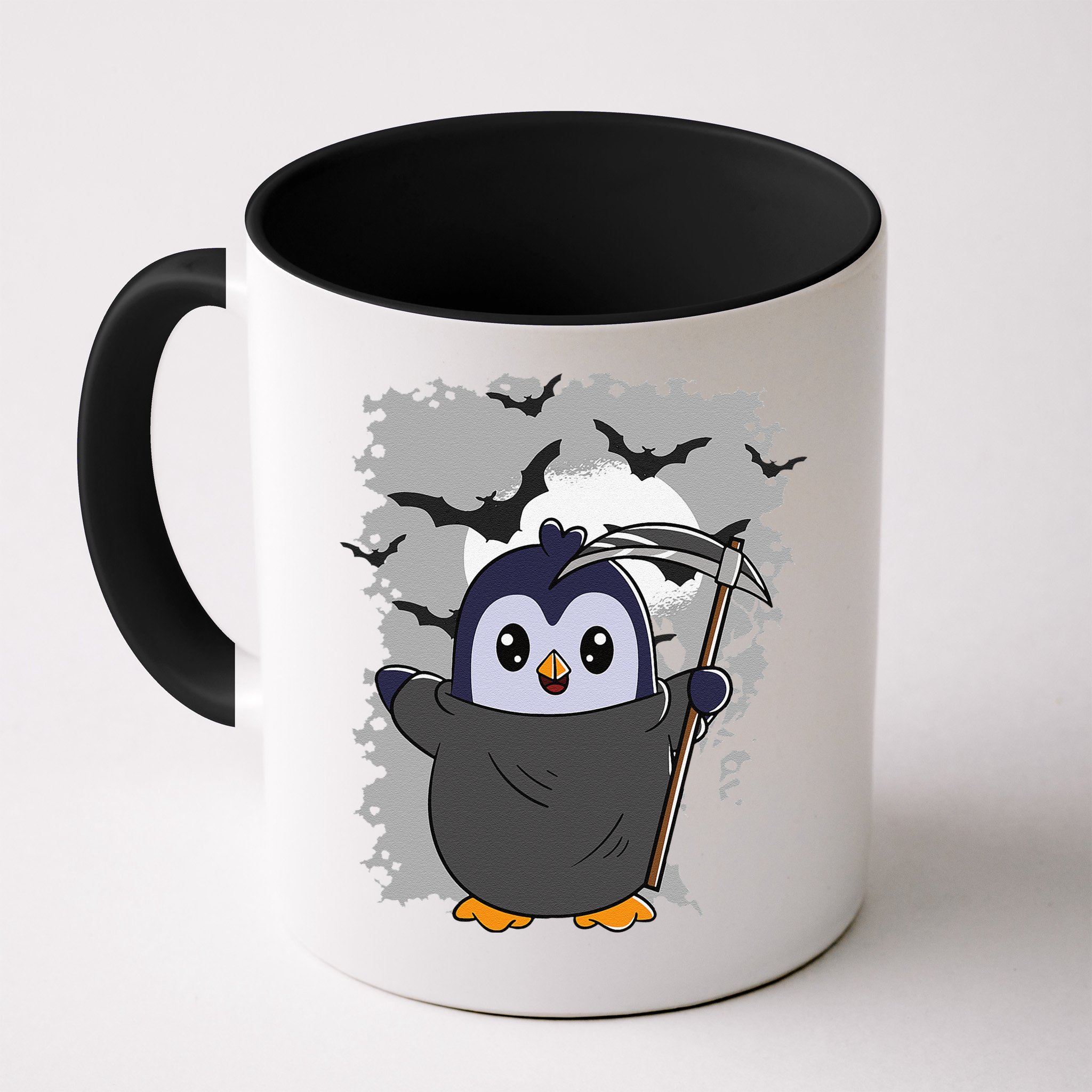 Grim Reaper Halloween Spooky Penguin Halloween Penguin Mug