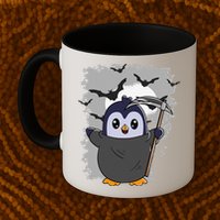 Grim Reaper Halloween Spooky Penguin Halloween Penguin Mug