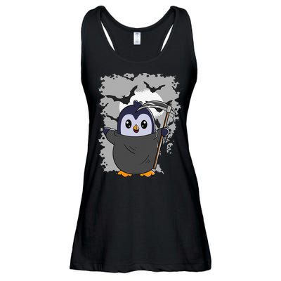 Grim Reaper Halloween Spooky Penguin Halloween Penguin Ladies Essential Flowy Tank