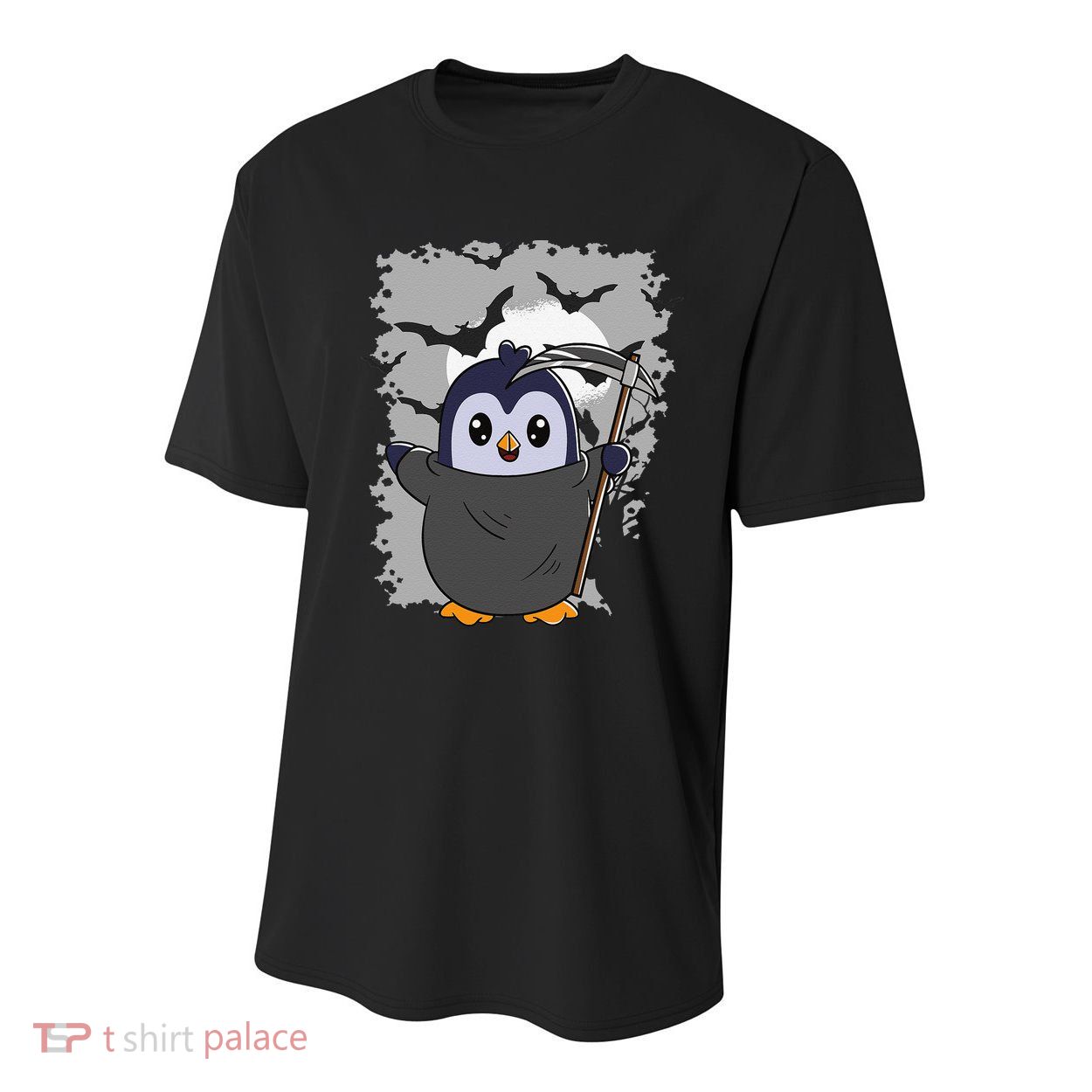 Grim Reaper Halloween Spooky Penguin Halloween Penguin Youth Performance Sprint T-Shirt