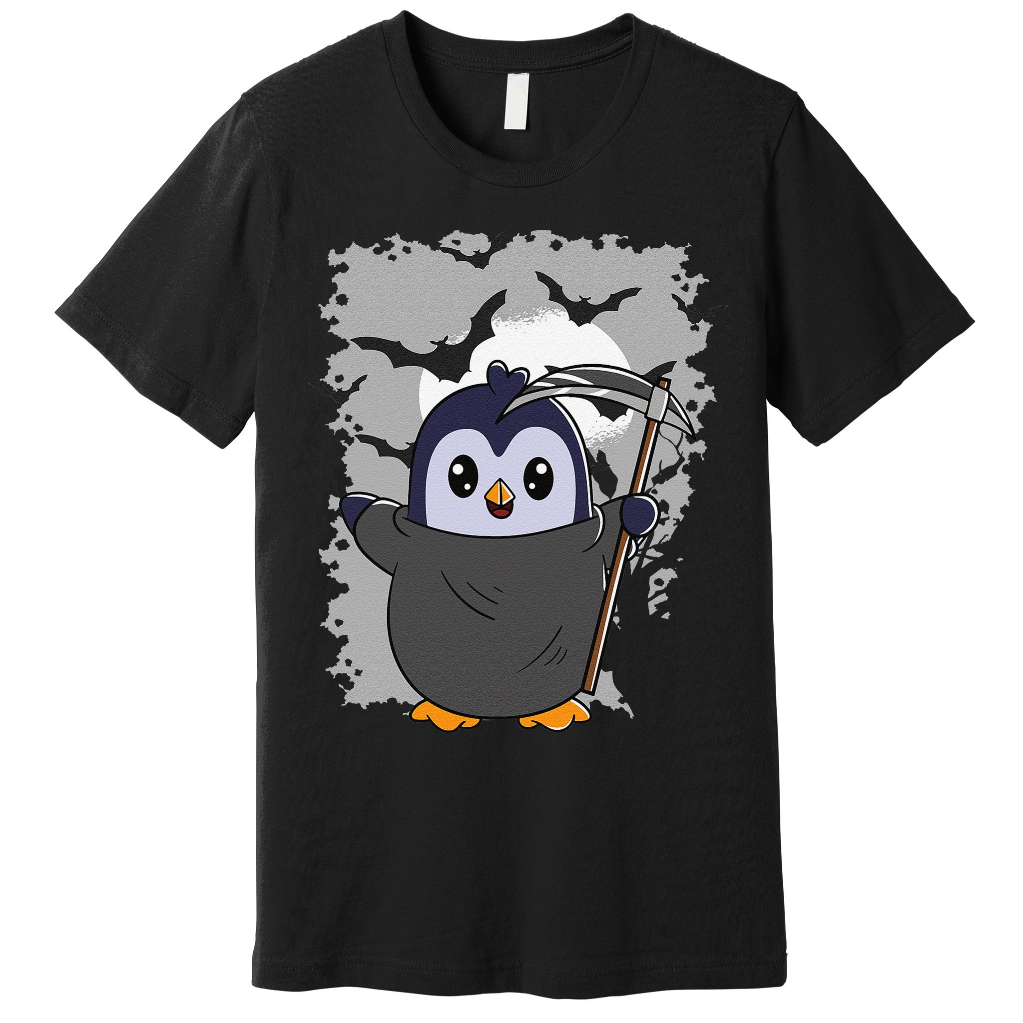 Grim Reaper Halloween Spooky Penguin Halloween Penguin Premium T-Shirt