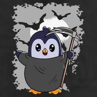 Grim Reaper Halloween Spooky Penguin Halloween Penguin Golf Towel
