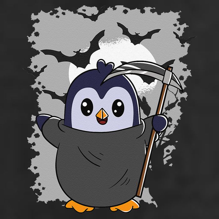 Grim Reaper Halloween Spooky Penguin Halloween Penguin Golf Towel