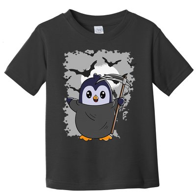 Grim Reaper Halloween Spooky Penguin Halloween Penguin Toddler T-Shirt