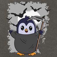 Grim Reaper Halloween Spooky Penguin Halloween Penguin Cotton Canvas Backpack