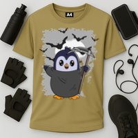Grim Reaper Halloween Spooky Penguin Halloween Penguin Cooling Performance Crew T-Shirt
