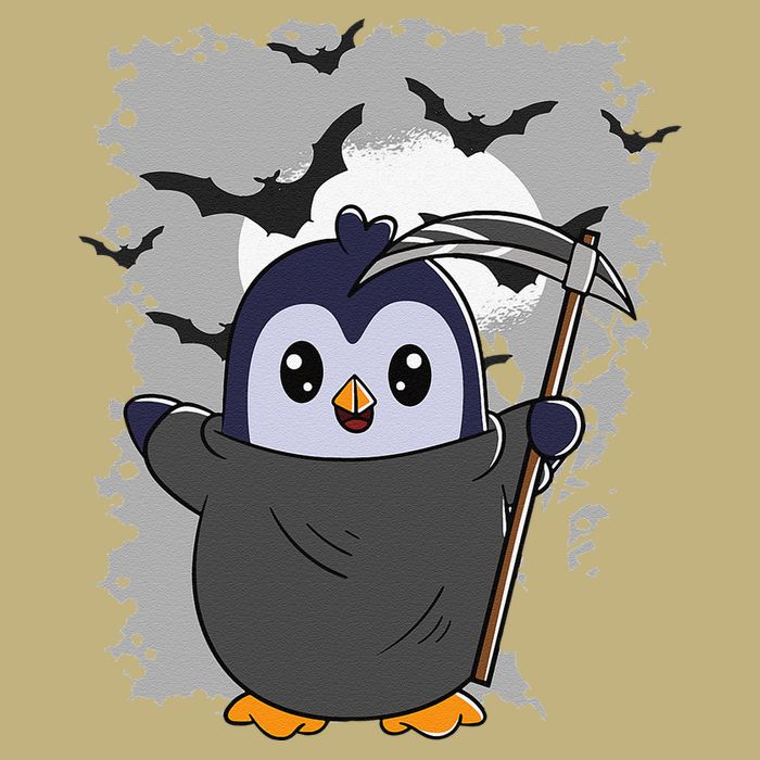 Grim Reaper Halloween Spooky Penguin Halloween Penguin Cooling Performance Crew T-Shirt