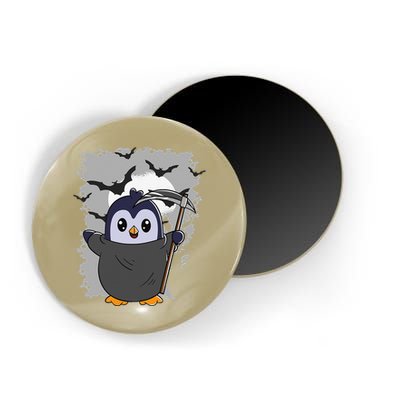 Grim Reaper Halloween Spooky Penguin Halloween Penguin Magnet