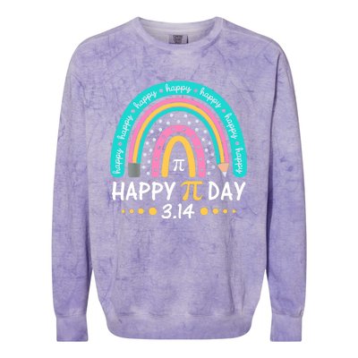 Gift Rainbow Happy Pi Day Mathematic Math Teacher Colorblast Crewneck Sweatshirt