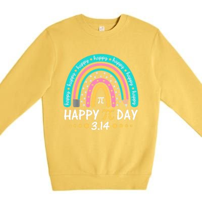 Gift Rainbow Happy Pi Day Mathematic Math Teacher Premium Crewneck Sweatshirt